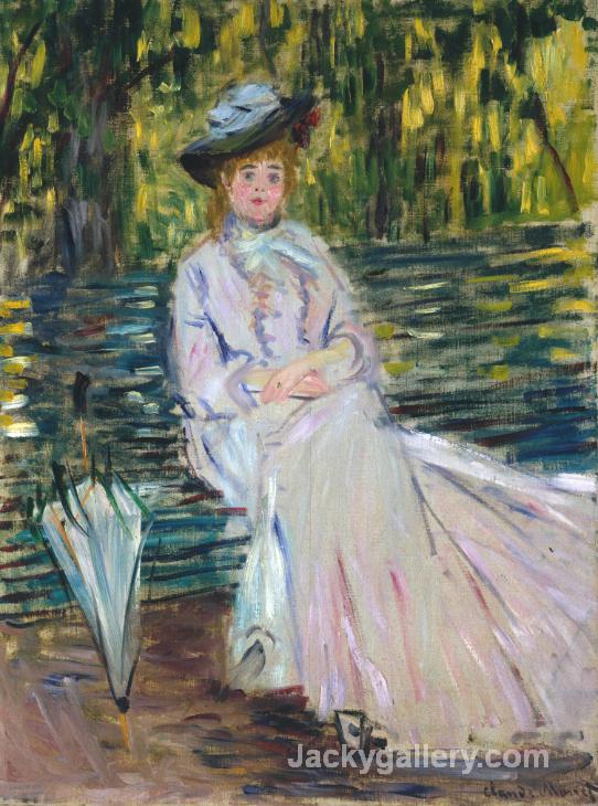 Woman Seated on a Bench c. by Claude Monet paintings reproduction